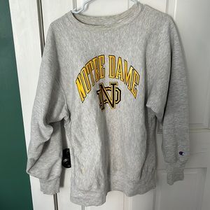 Vintage reverse weave Notre Dame champion crewneck, size XL